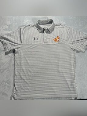 Under Armour HeatGear Jones College Gray Stripe Polo Shirt Men’s XL